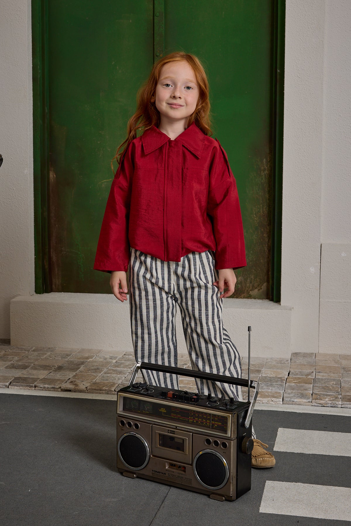 Epaulette Bomber Jacket Red