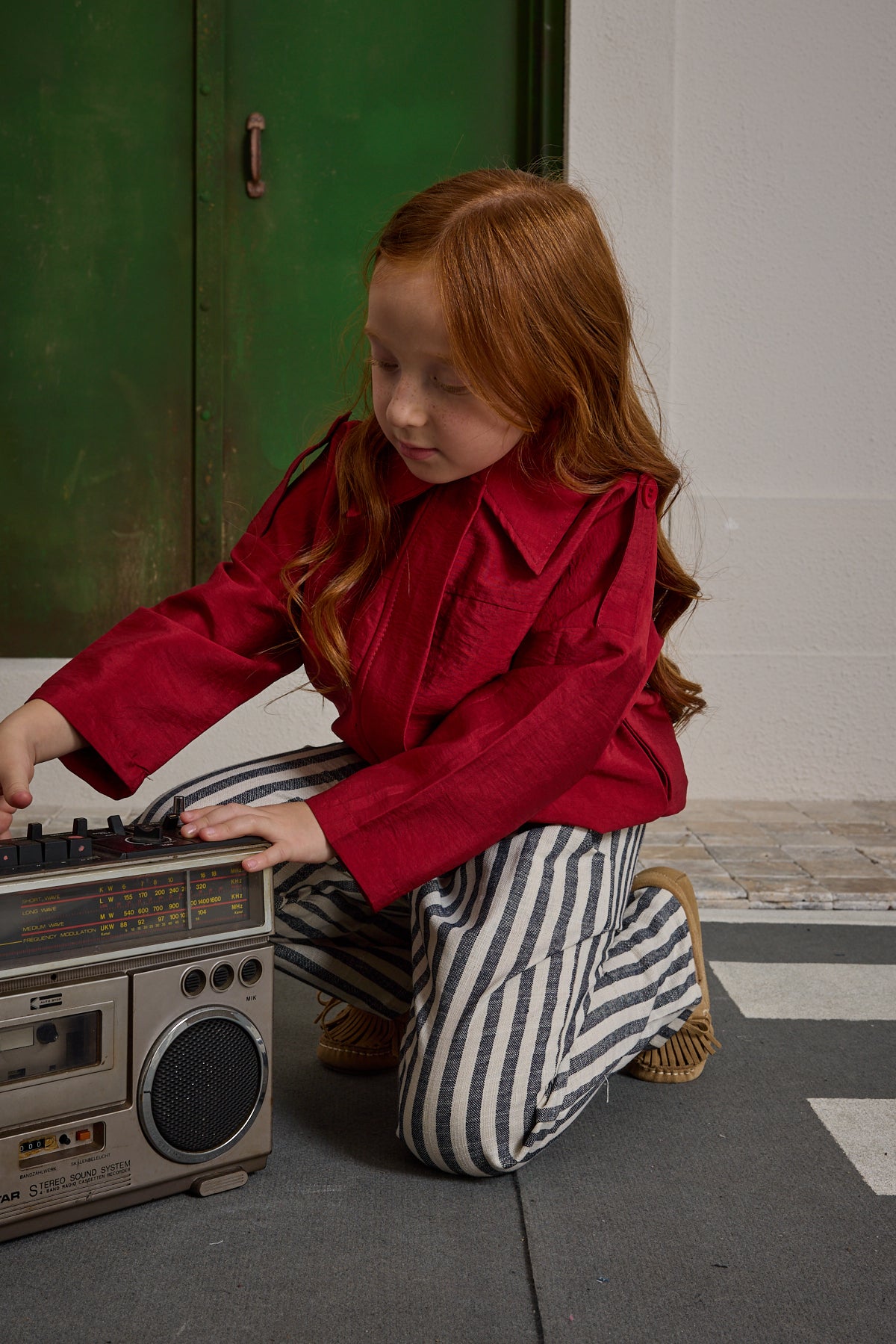 Epaulette Bomber Jacket Red