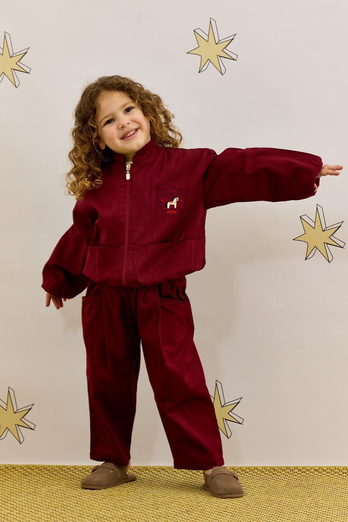 Armalı Bomber Ceket Bordo - Fahhar Kids