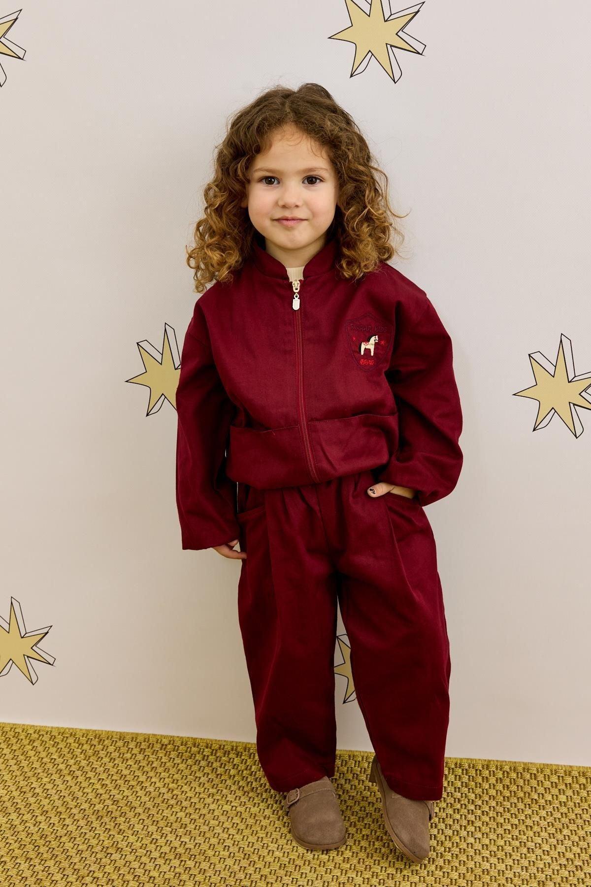 Armalı Bomber Ceket Bordo - Fahhar Kids