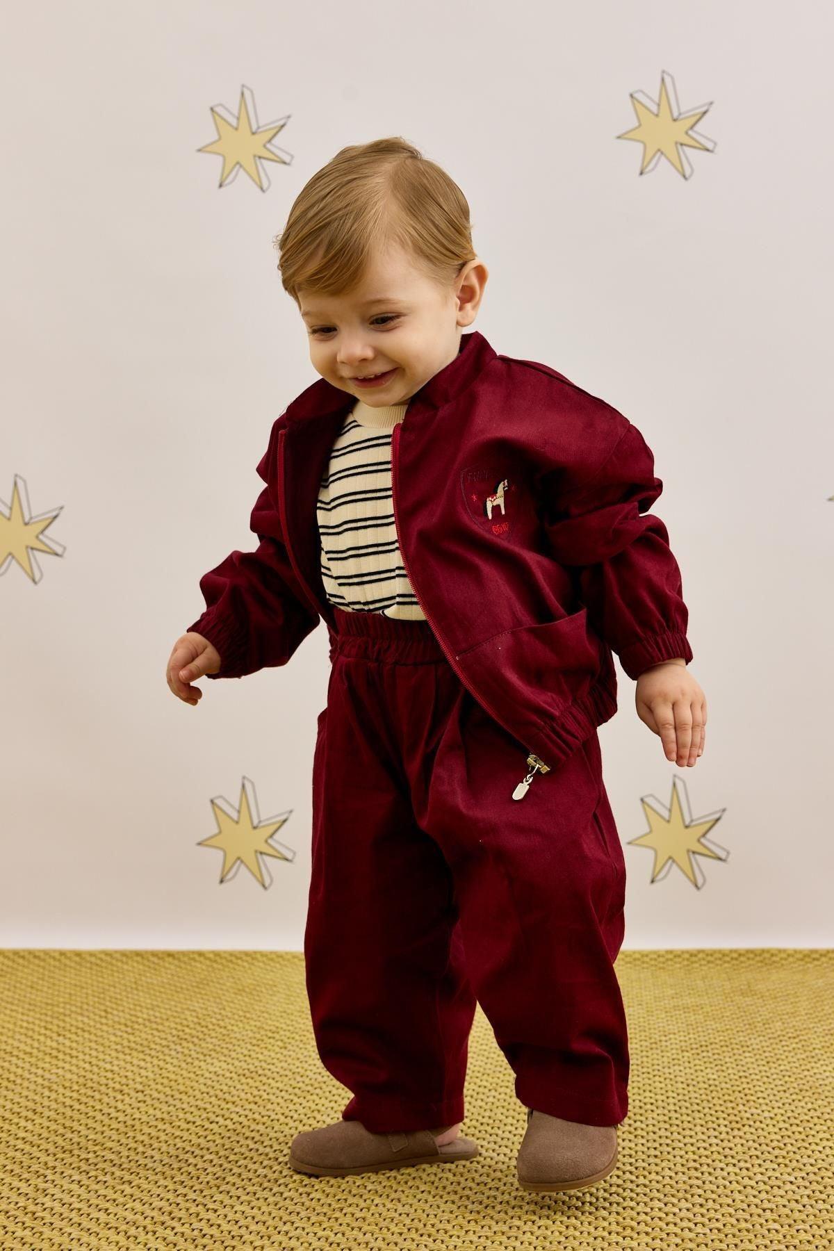 Armalı Bomber Ceket Bordo