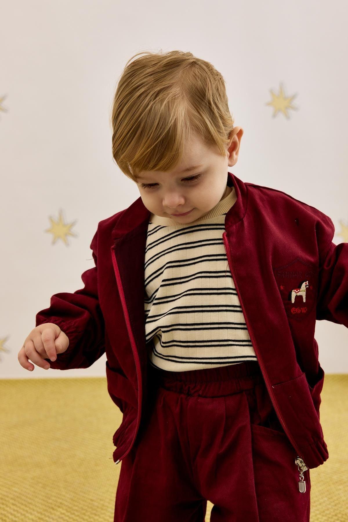 Armalı Bomber Ceket Bordo