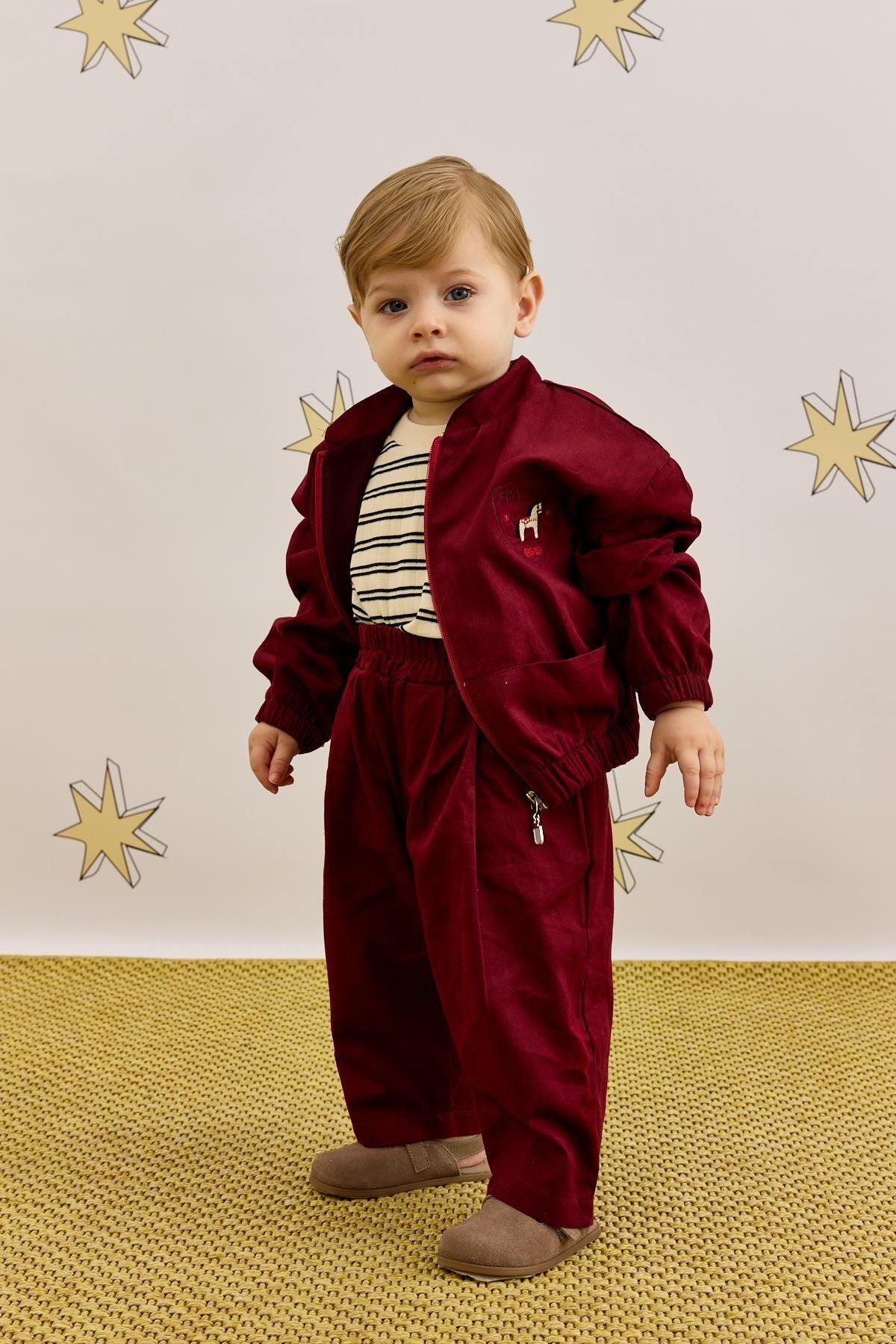 Armalı Bomber Ceket Bordo