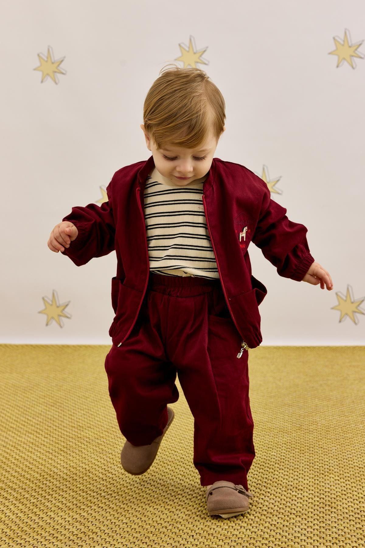 Armalı Bomber Ceket Bordo