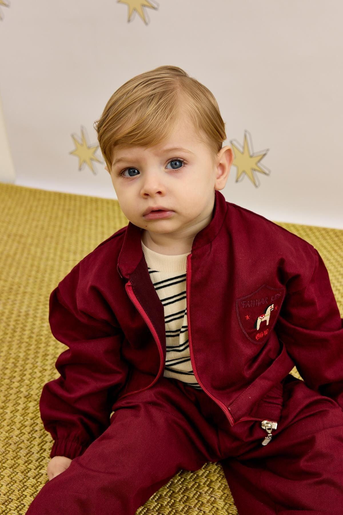 Armalı Bomber Ceket Bordo