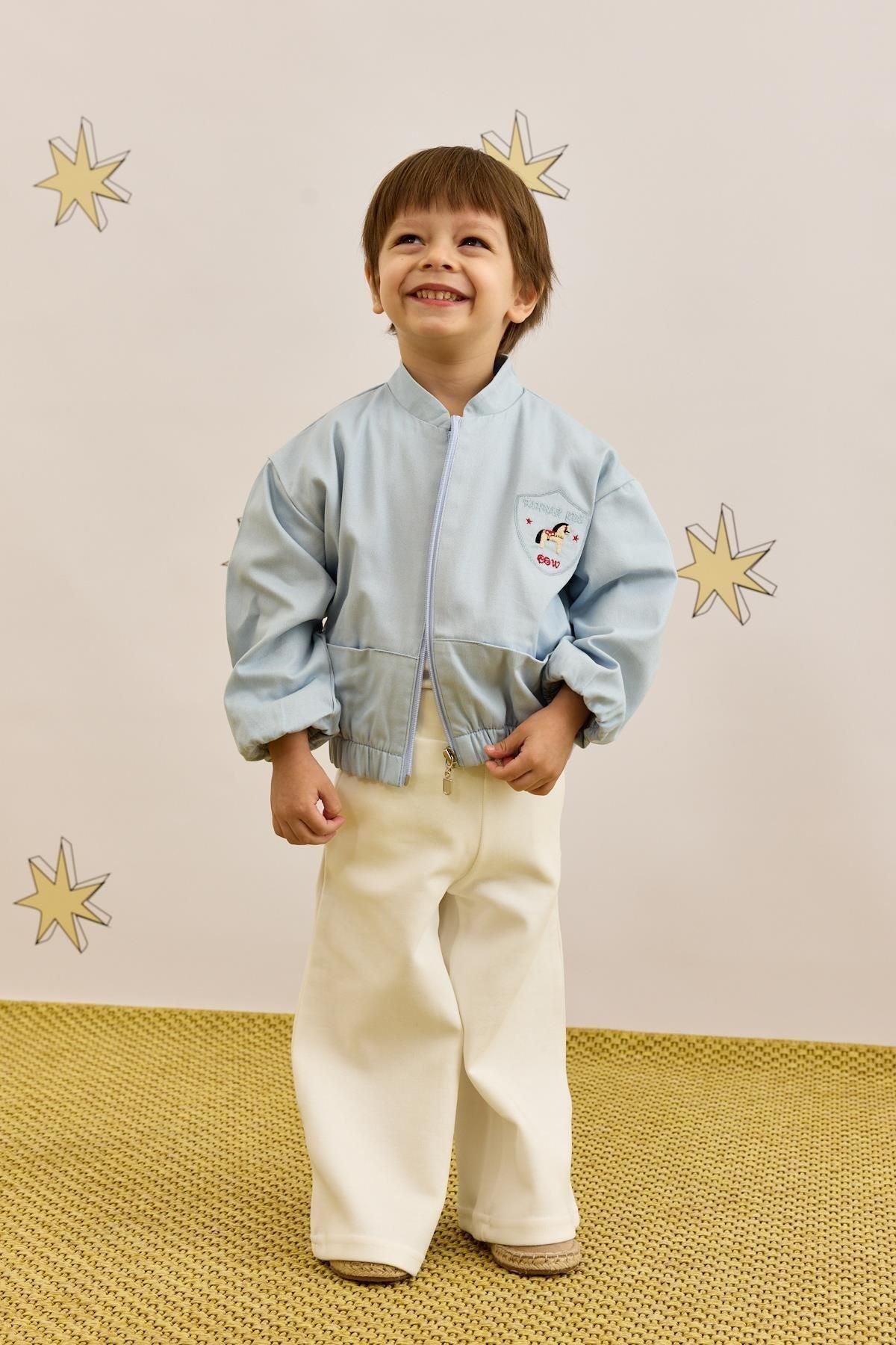 Emblem Bomber Jacket Blue