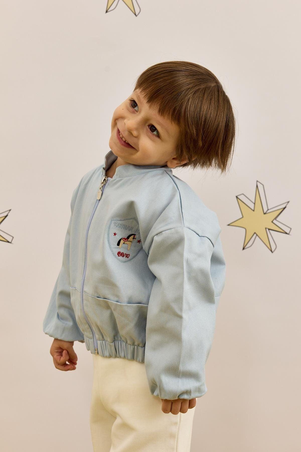 Emblem Bomber Jacket Blue