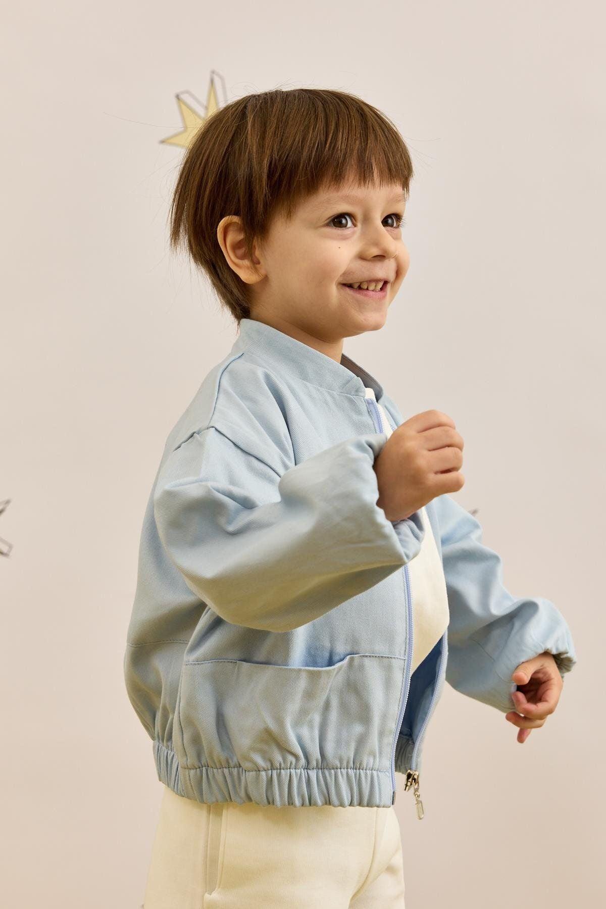 Armalı Bomber Ceket Mavi