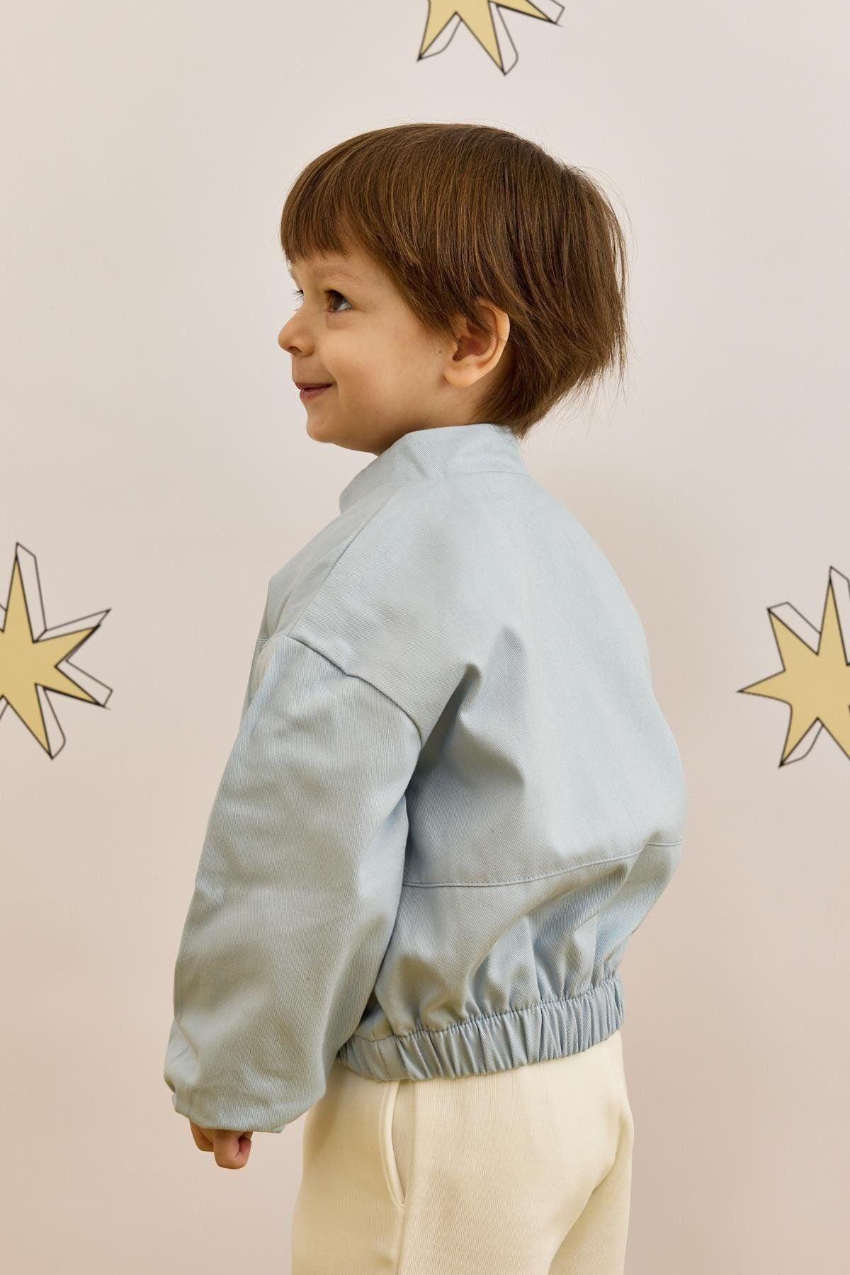 Armalı Bomber Ceket Mavi