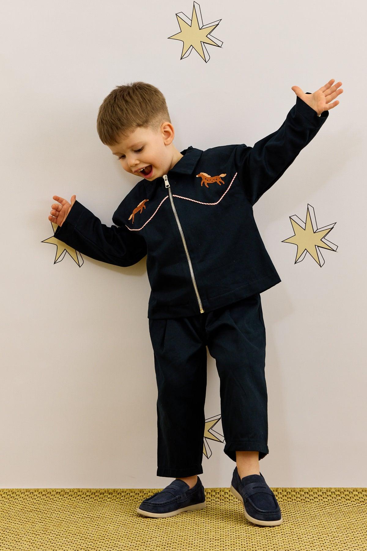 Biye Detaylı Ceket Lacivert