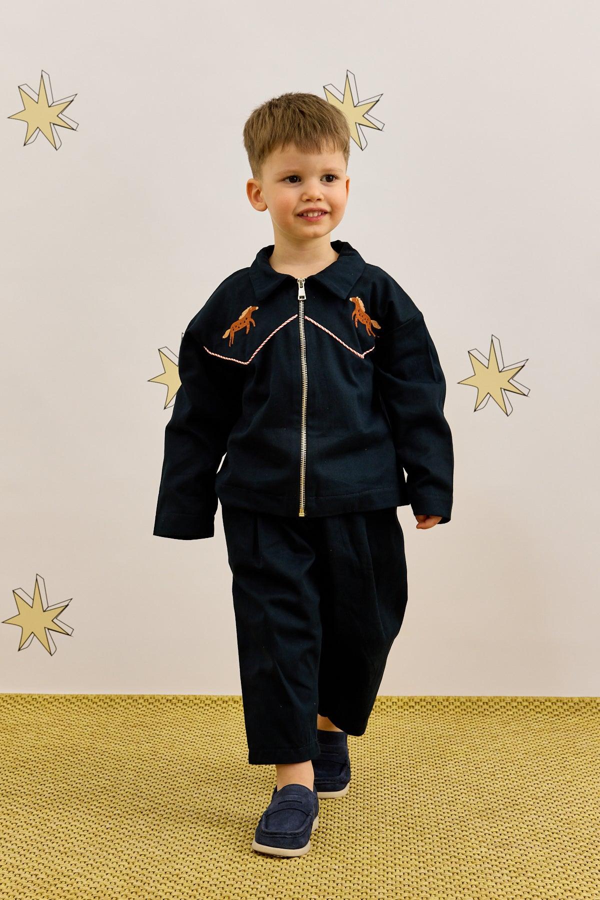 Biye Detaylı Ceket Lacivert