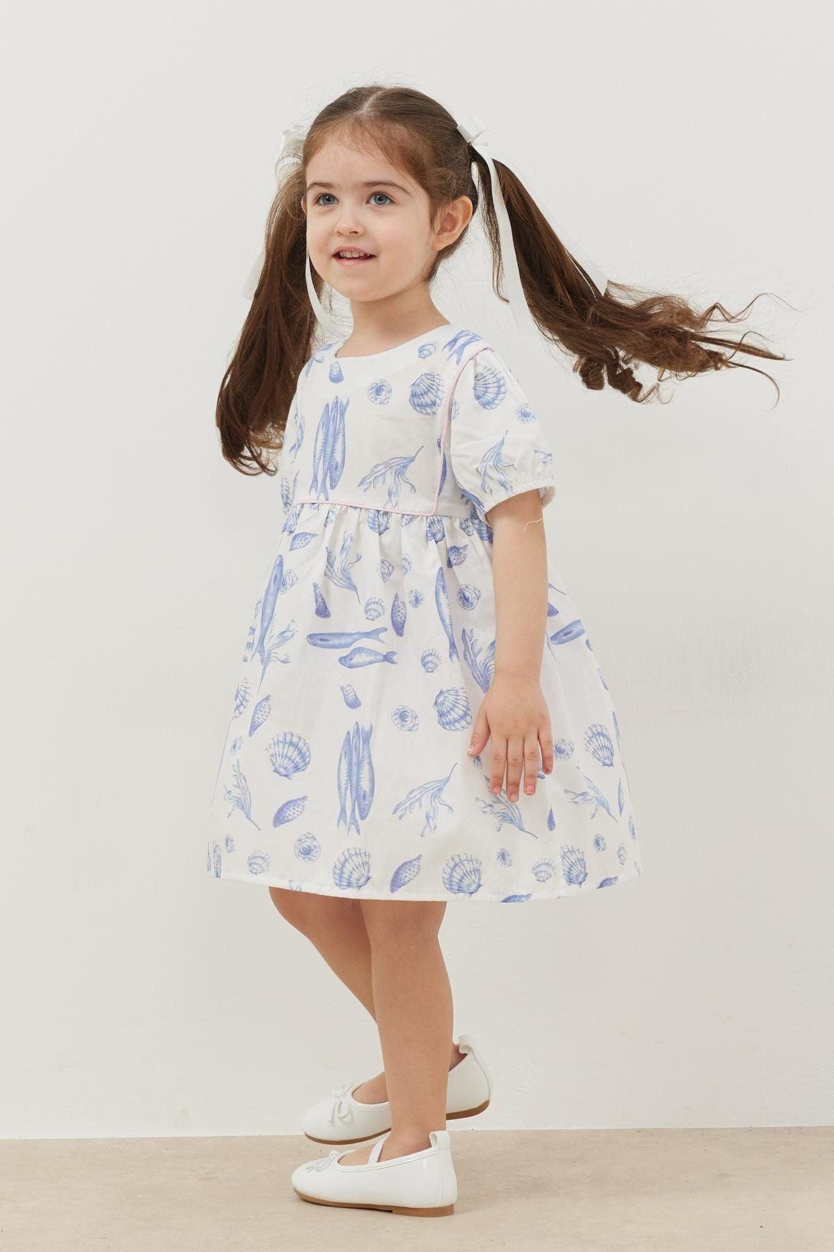 Biyeli Elbise Balık Desenli