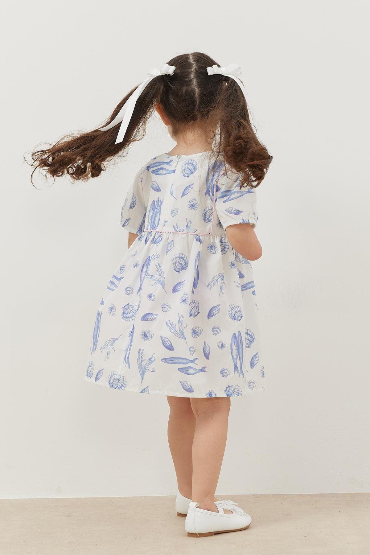 Biyeli Elbise Balık Desenli