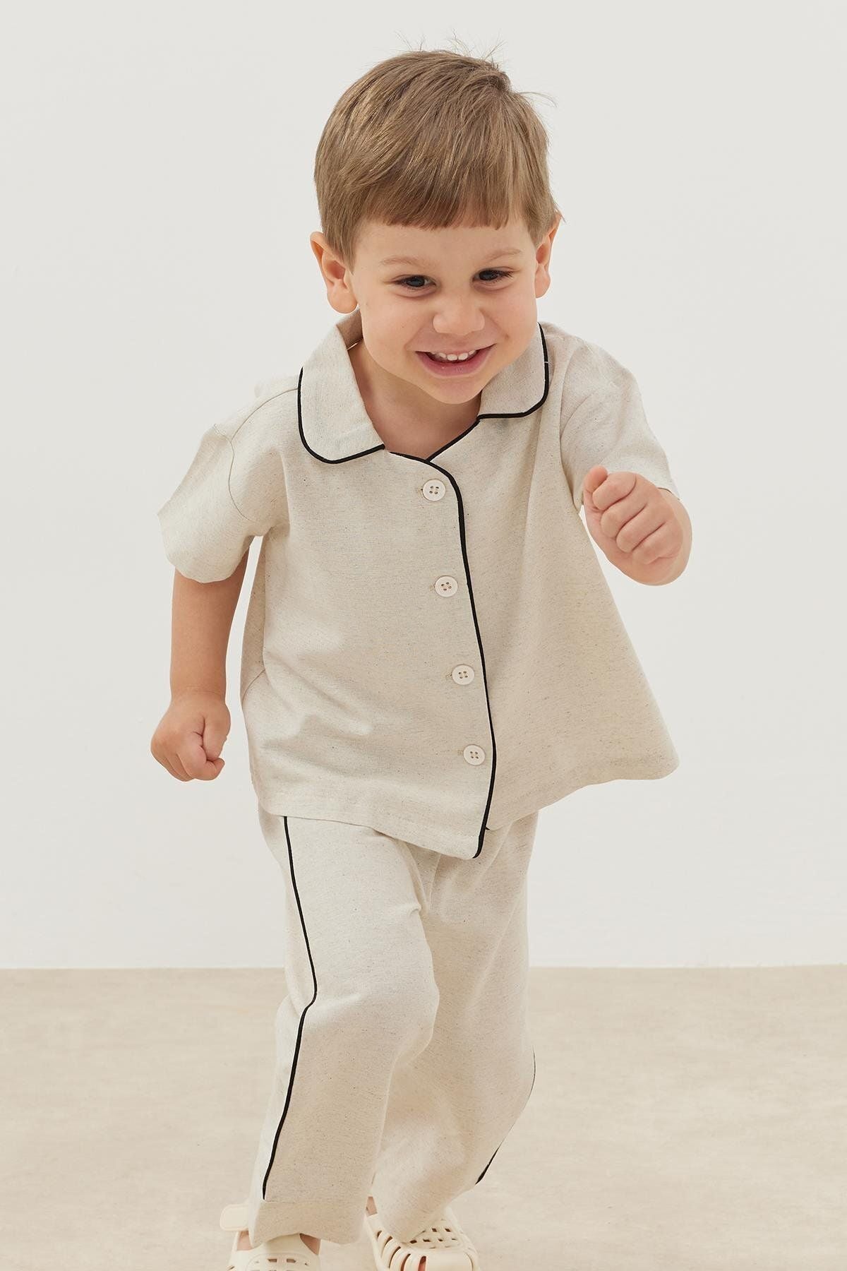 Biyeli Keten Takım Bej