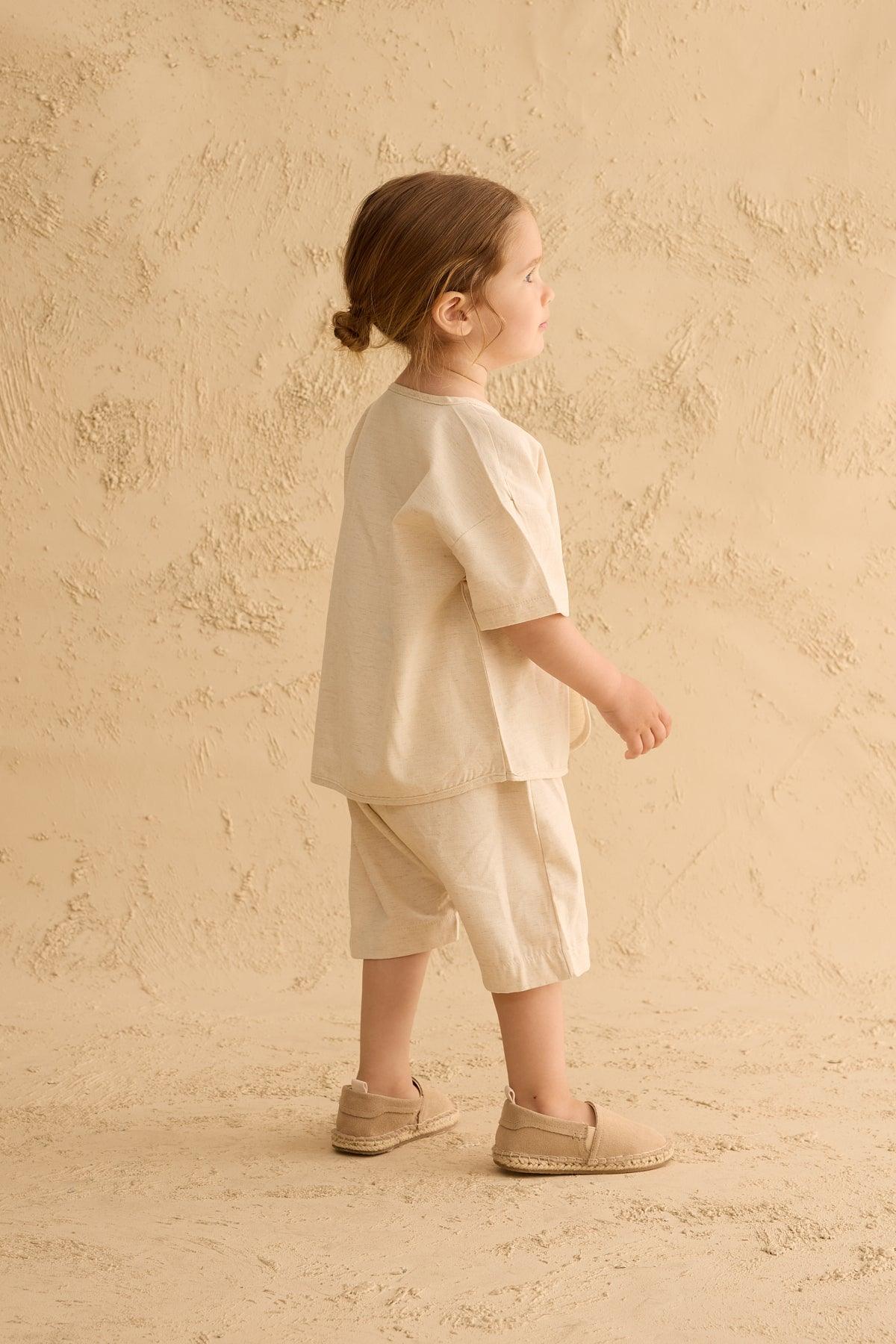 Linen Suit Natural with Brit Detail