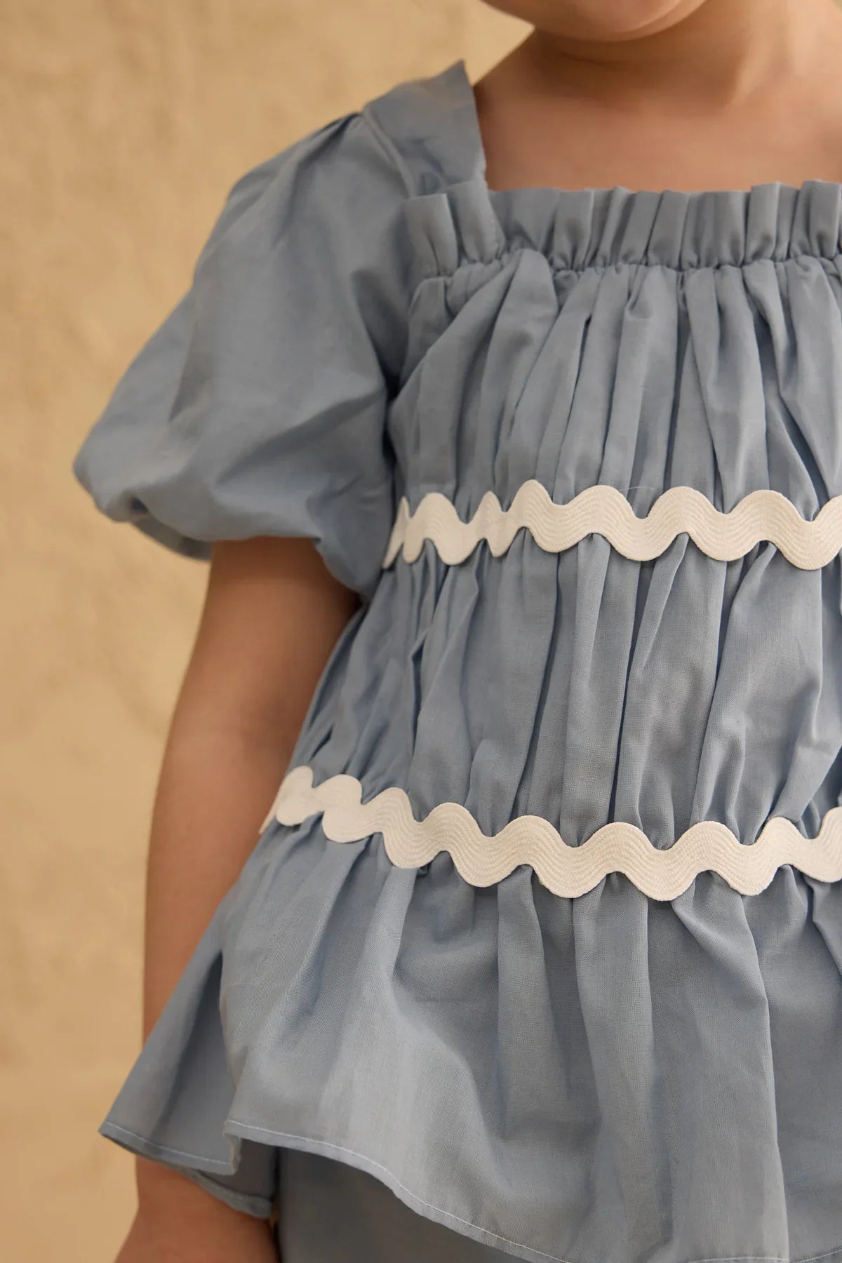 Büzgülü Pamuk Takım Açık mavi