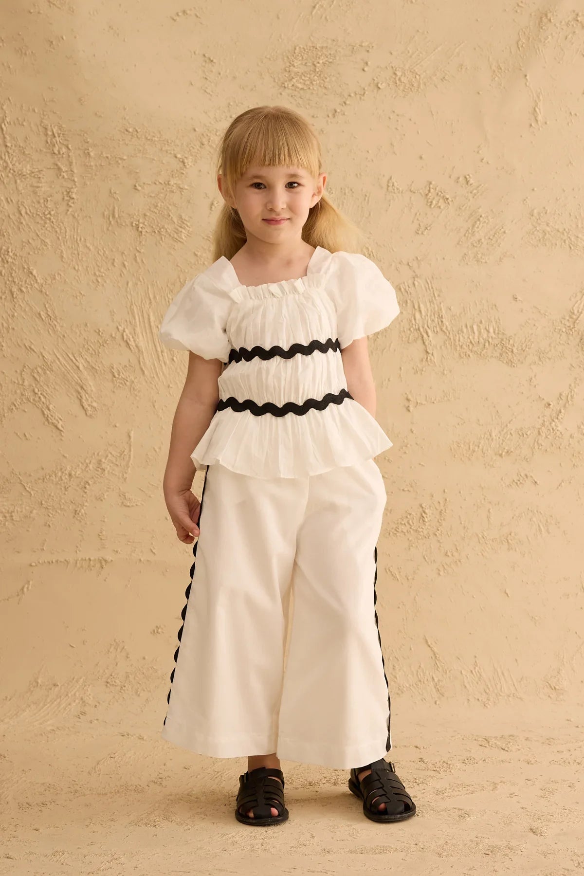 Büzgülü Pamuk Takım Ekru