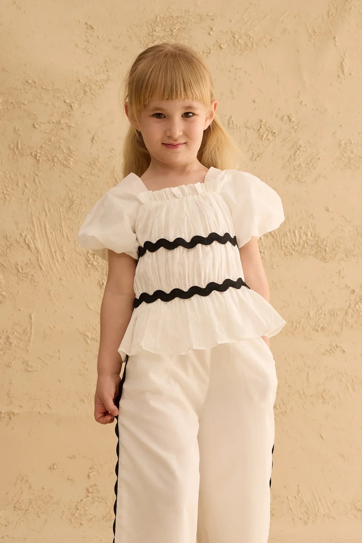 Büzgülü Pamuk Takım Ekru