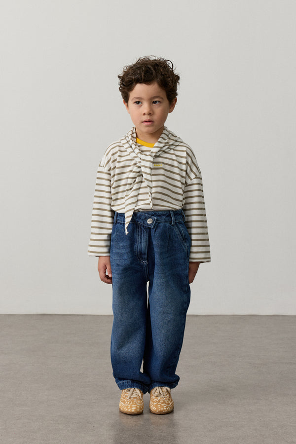 Çapraz Belli Bomb Denim Pantolon Lacivert - Fahhar Kids