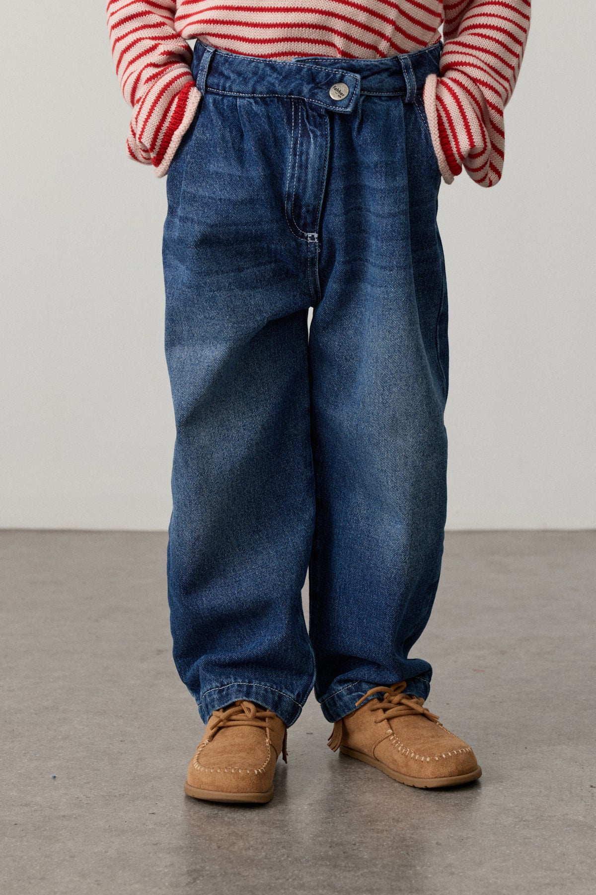 Çapraz Belli Bomb Denim Pantolon Lacivert - Fahhar Kids