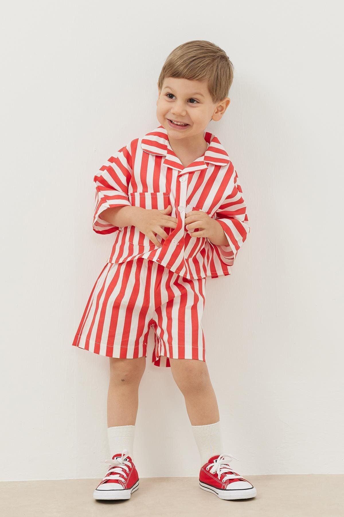 Red Striped Pocket Suit