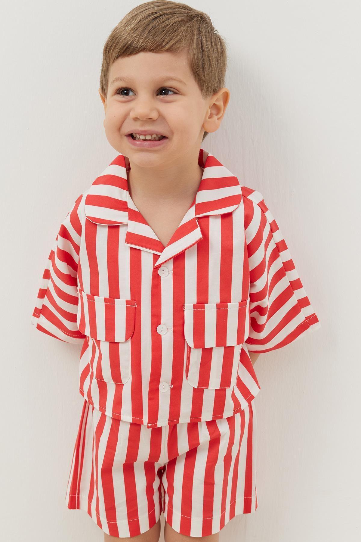 Cepli Takım Kırmızı Çizgili