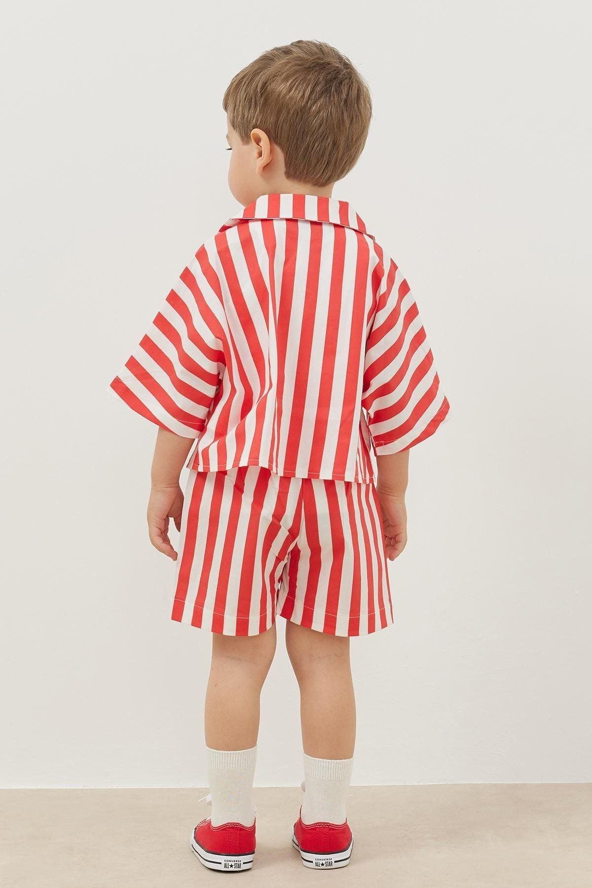 Cepli Takım Kırmızı Çizgili