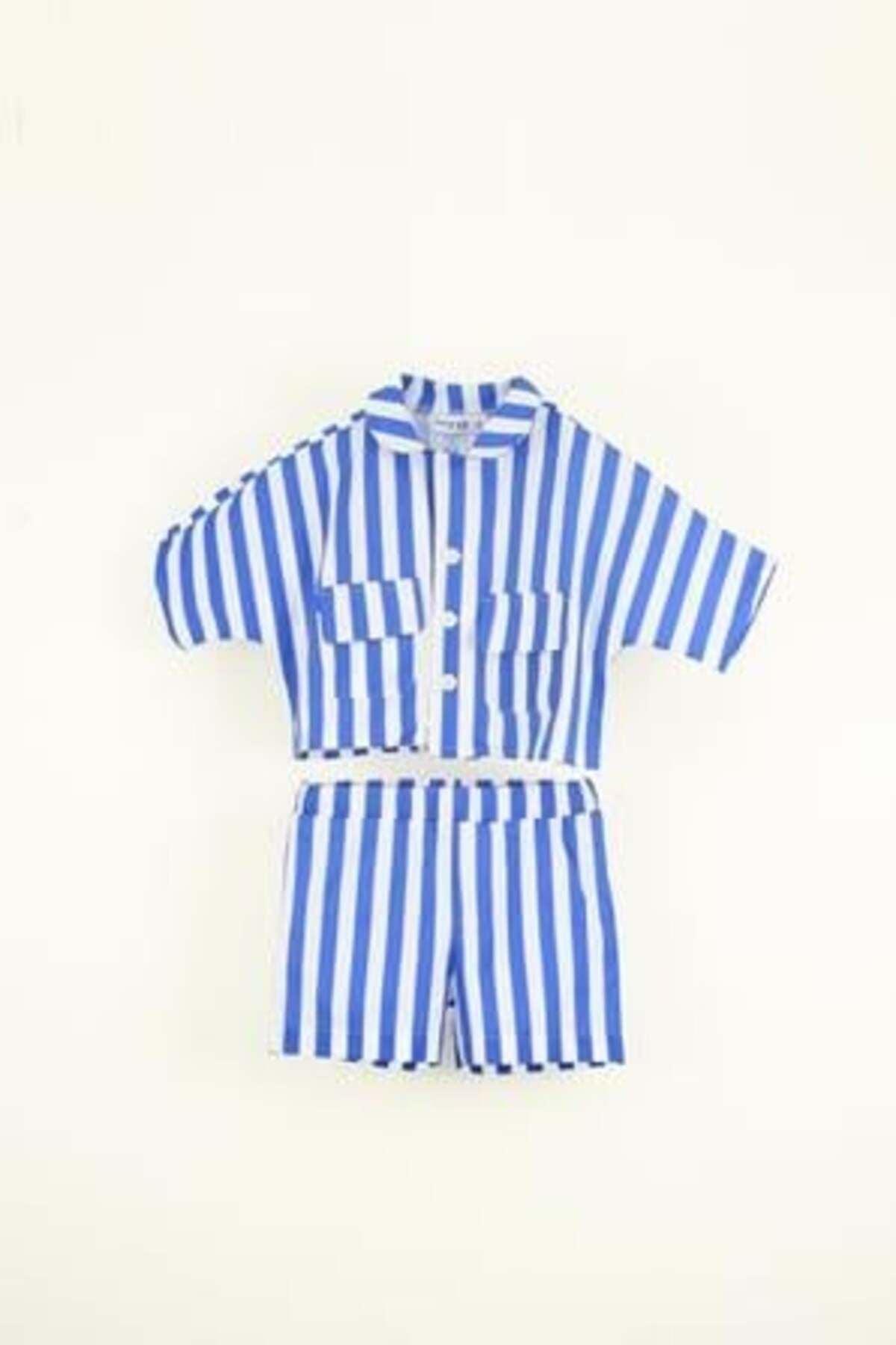 Pocket Suit Blue Striped