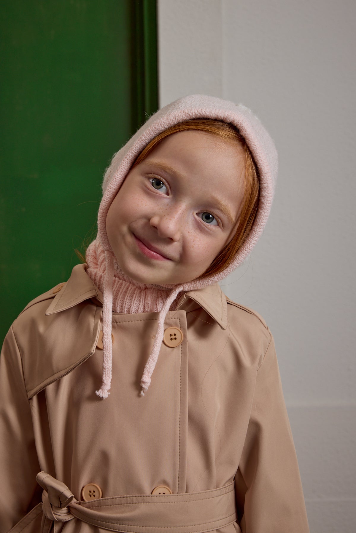 Çiçek Örgülü Balaclava Bere Pembe