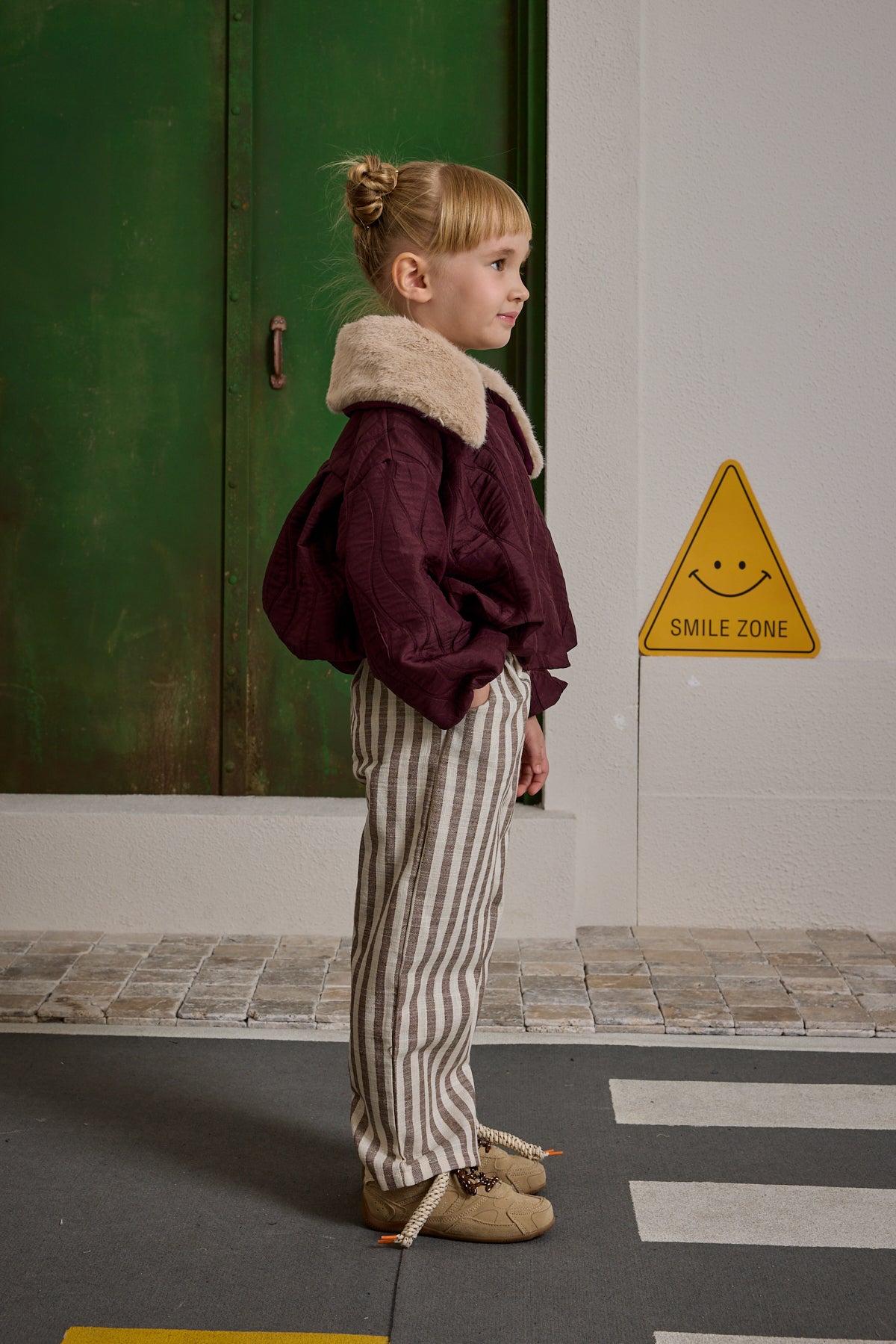 Çıkarılabilir Kürk Yakalı Mont Bordo