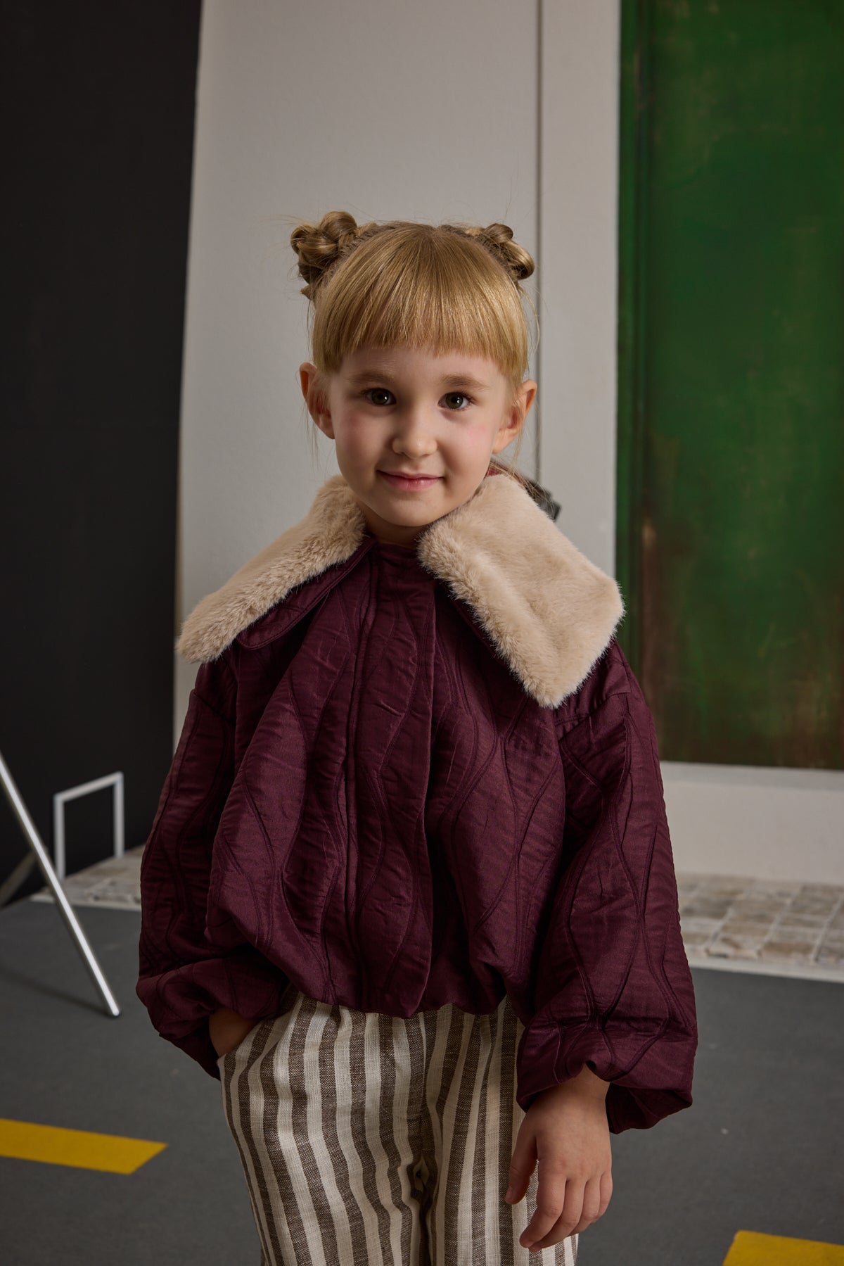 Çıkarılabilir Kürk Yakalı Mont Bordo