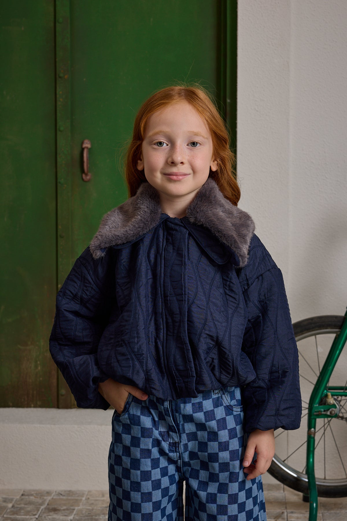 Çıkarılabilir Kürk Yakalı Mont Lacivert