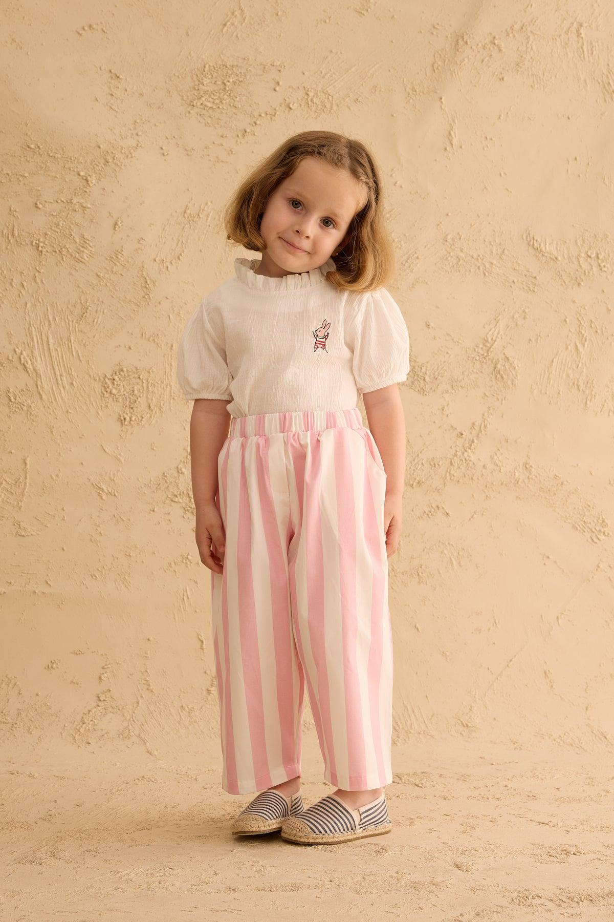 Striped Bomber Pants Pink