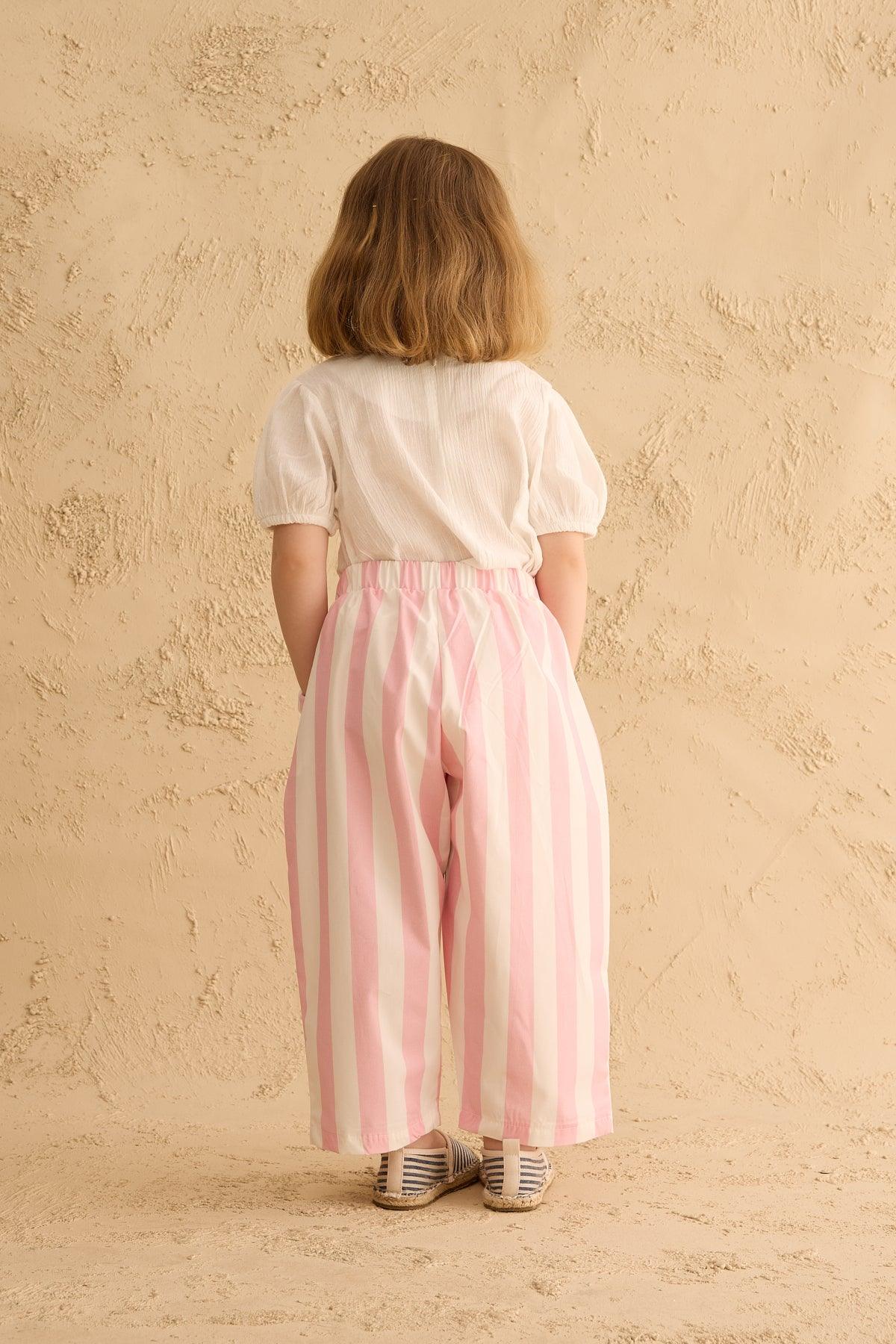 Striped Bomber Pants Pink