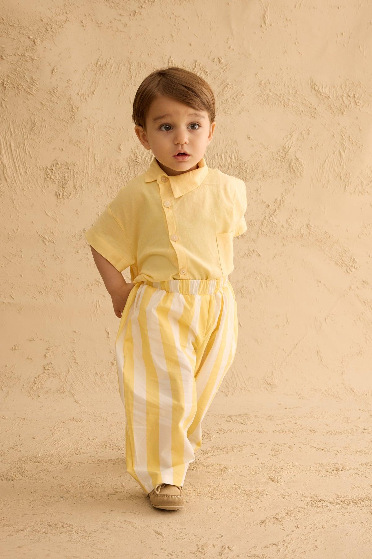 Striped Bomber Pants Yellow