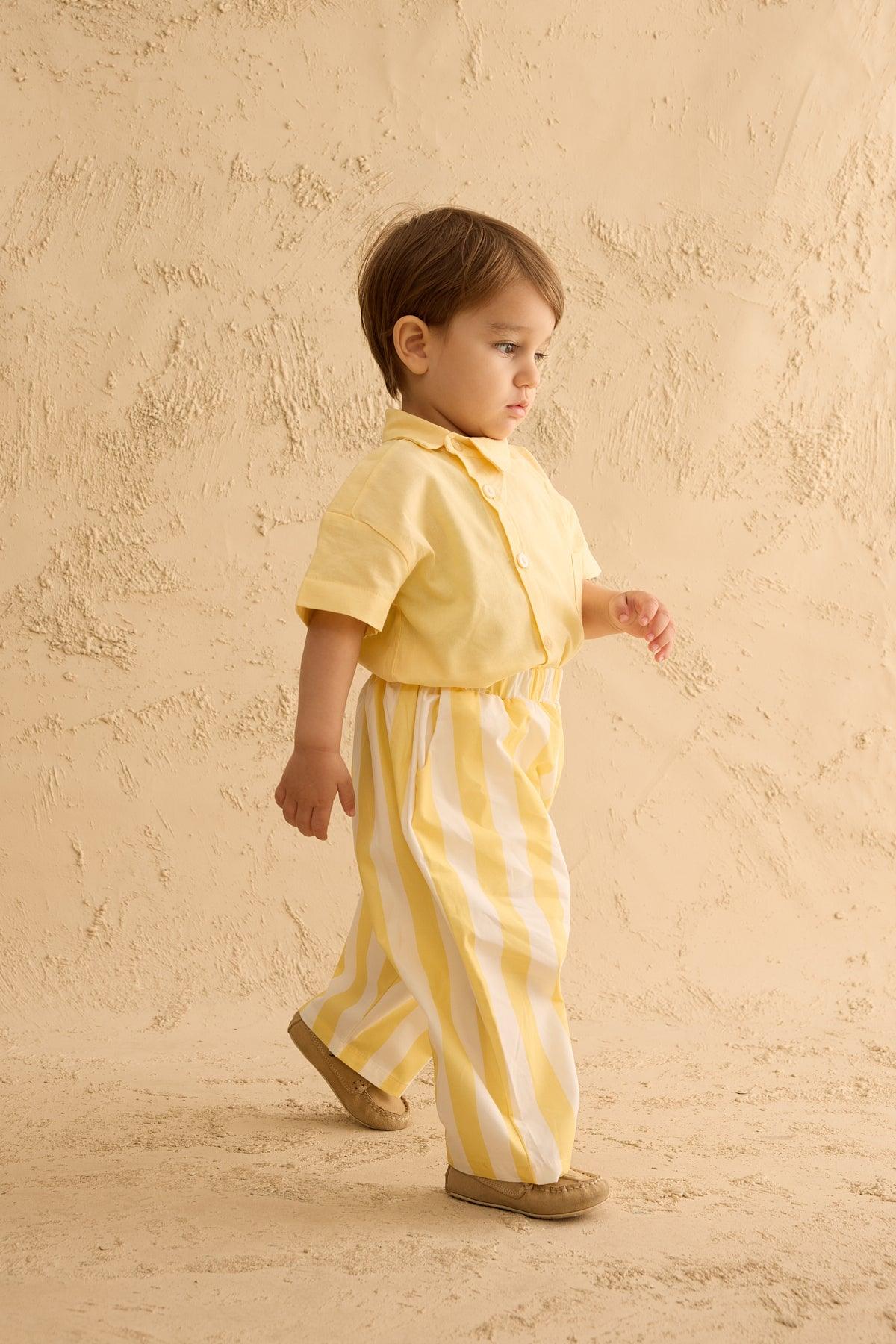 Striped Bomber Pants Yellow