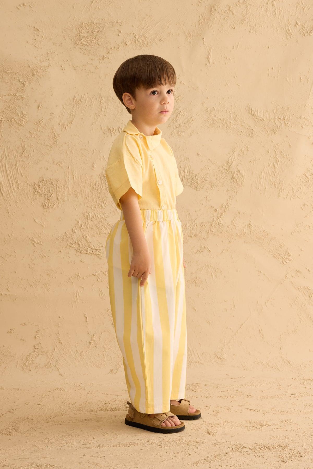 Striped Bomber Pants Yellow