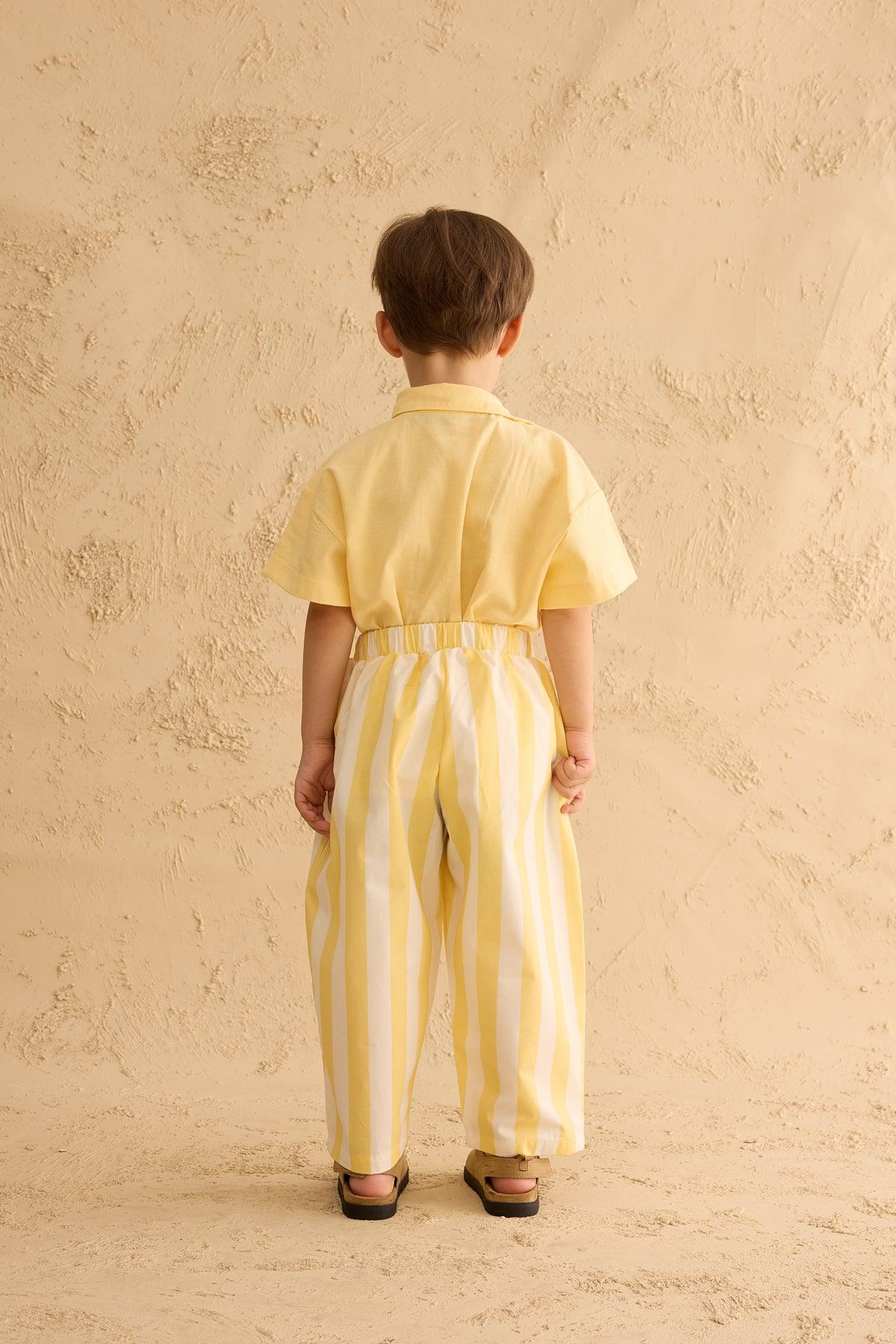 Striped Bomber Pants Yellow