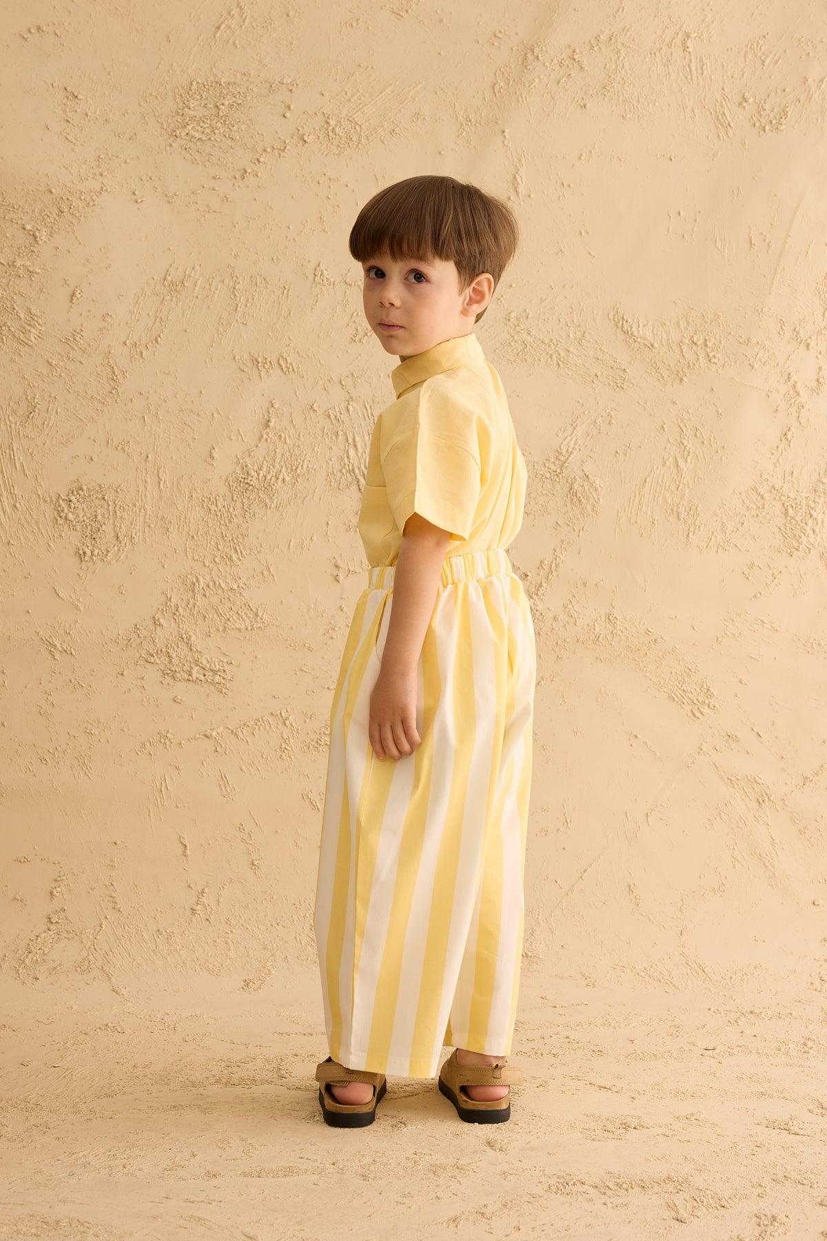 Striped Bomber Pants Yellow