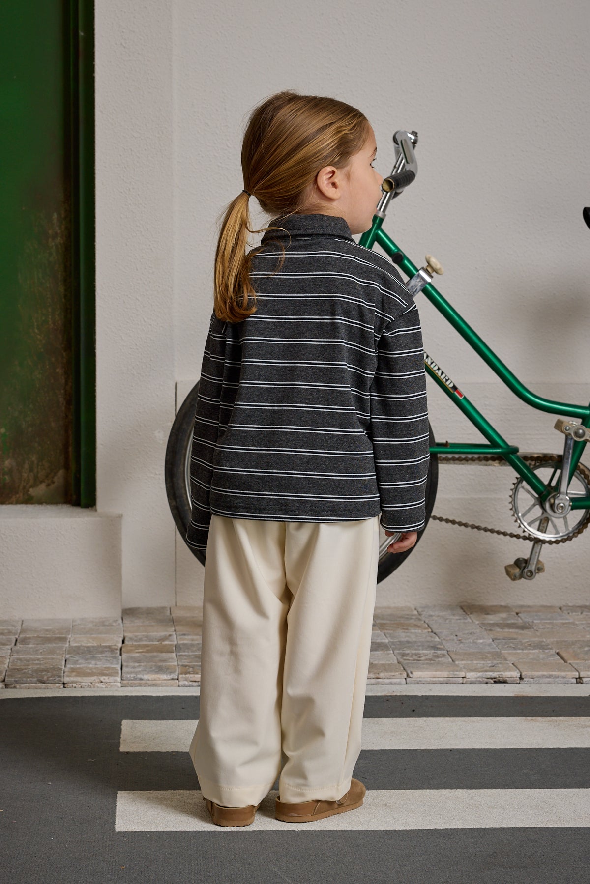 Çizgili Polo Yaka Antrasit