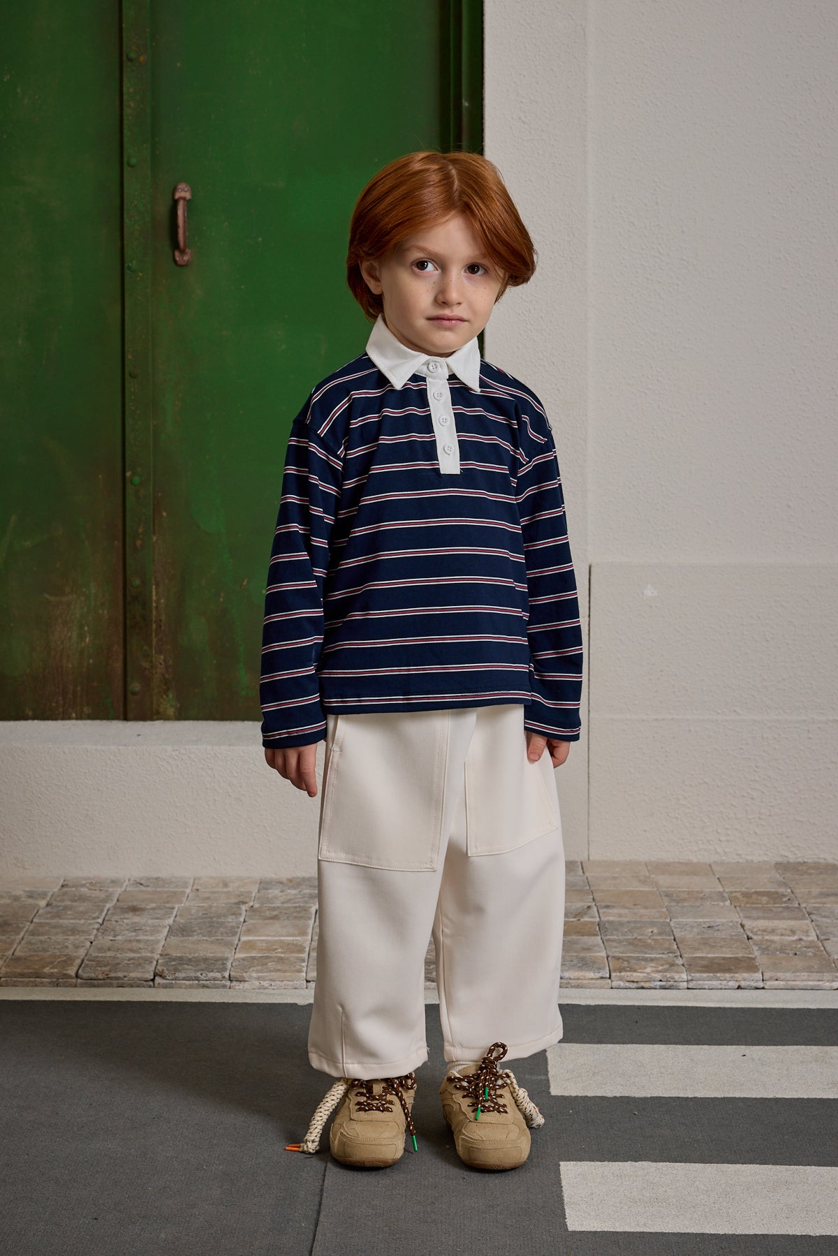 Çizgili Polo Yaka Lacivert