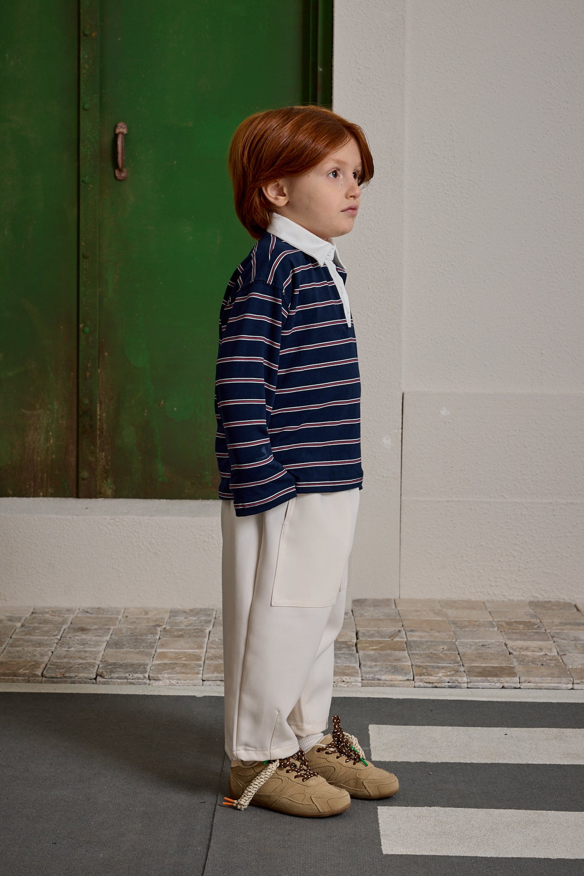 Çizgili Polo Yaka Lacivert