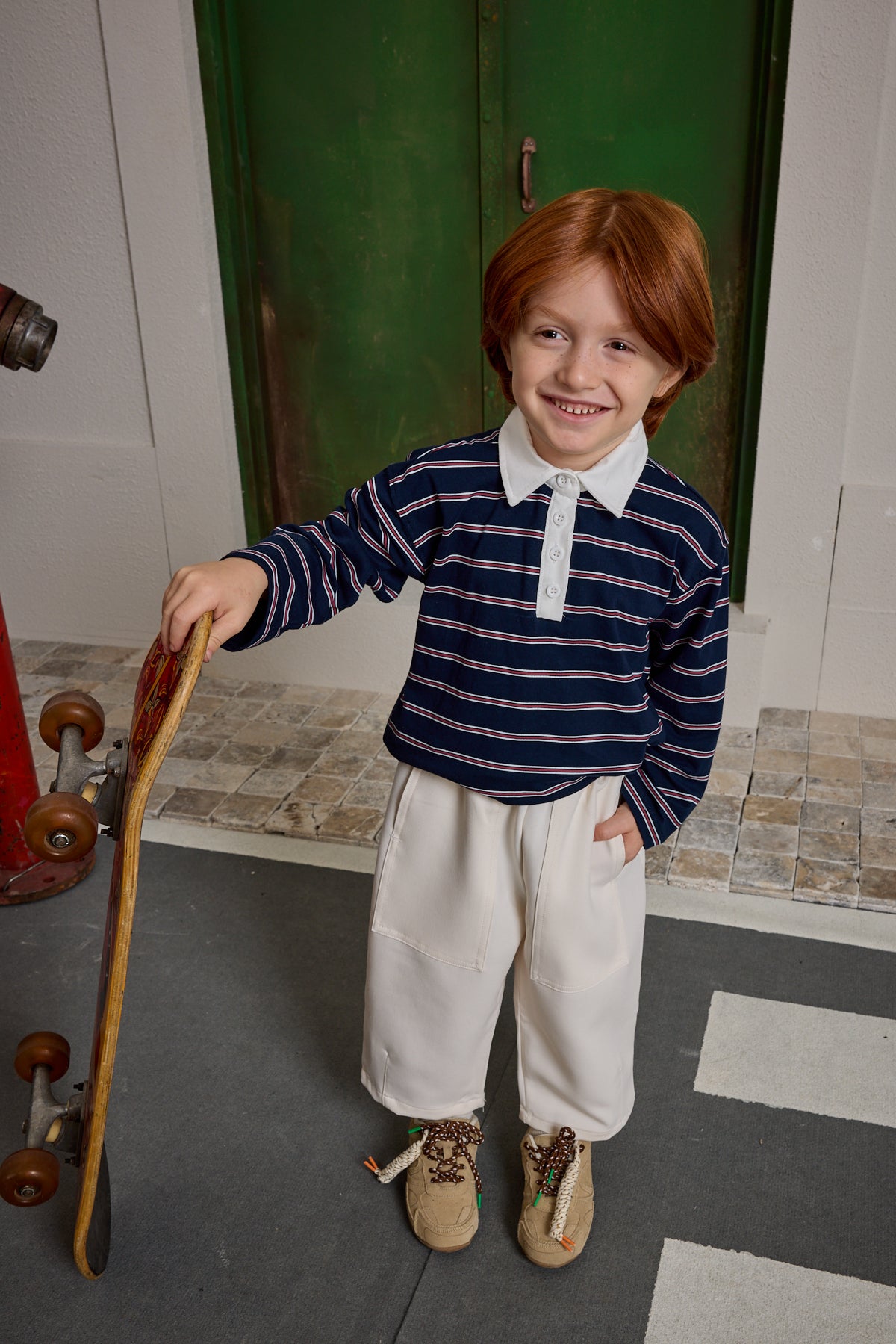 Çizgili Polo Yaka Lacivert