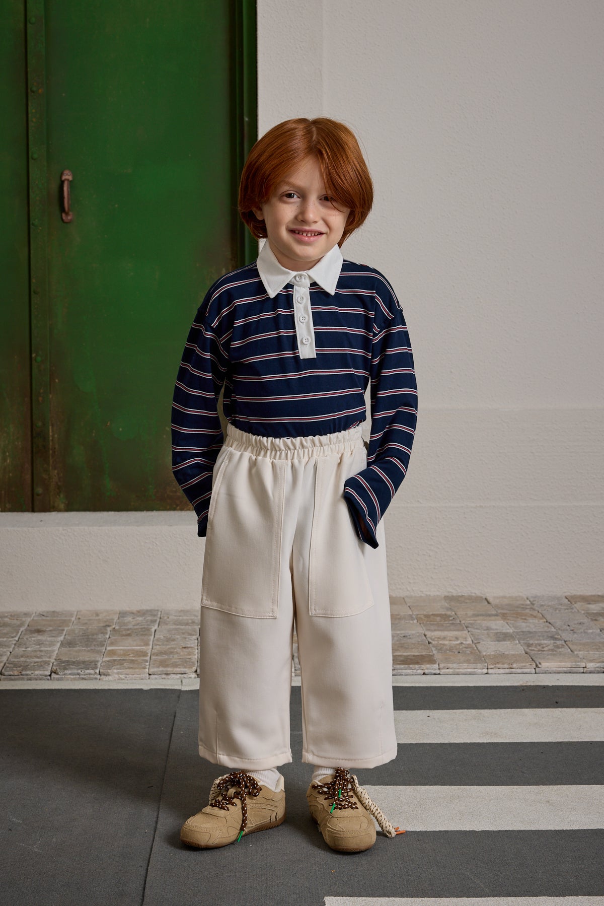 Çizgili Polo Yaka Lacivert