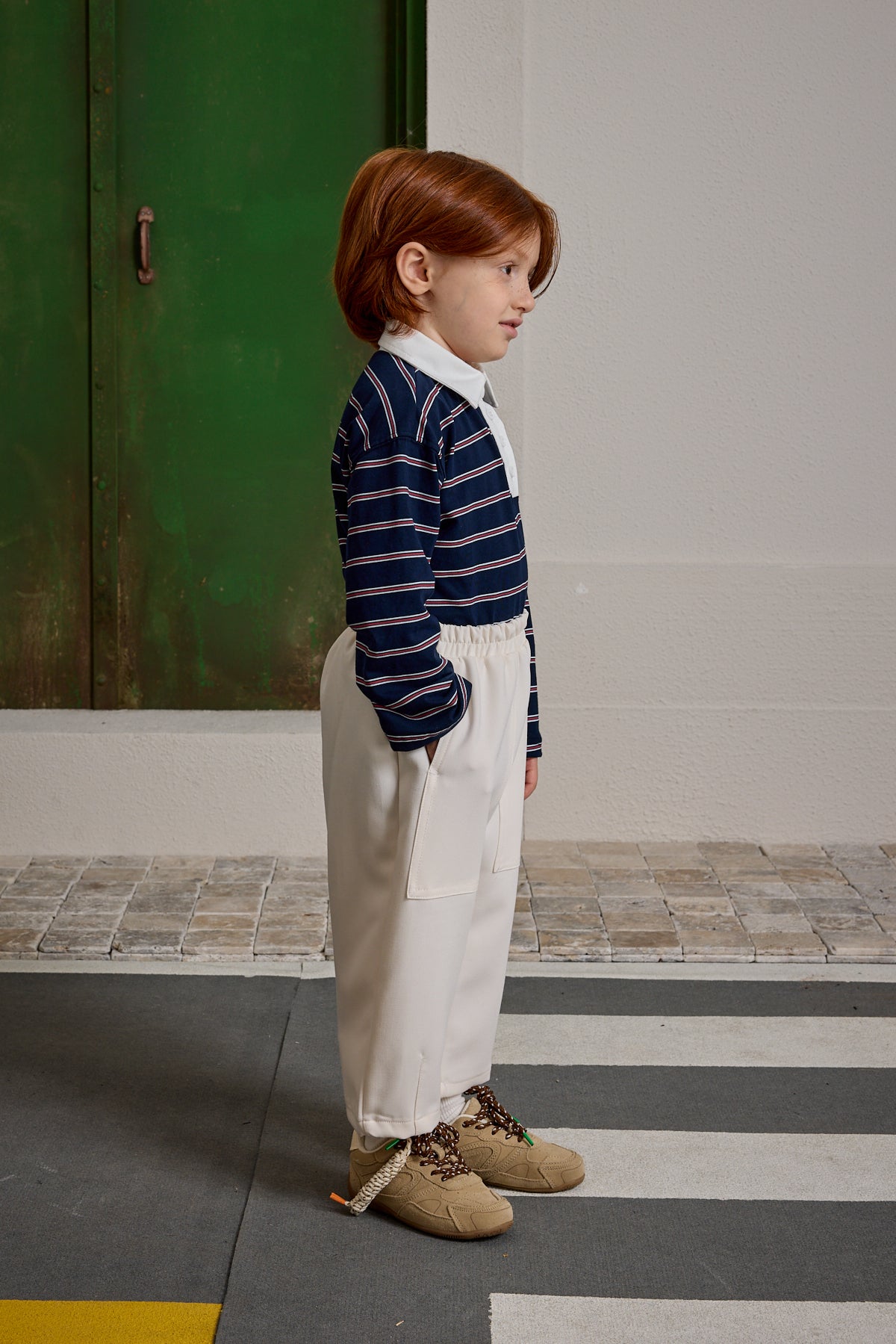 Çizgili Polo Yaka Lacivert