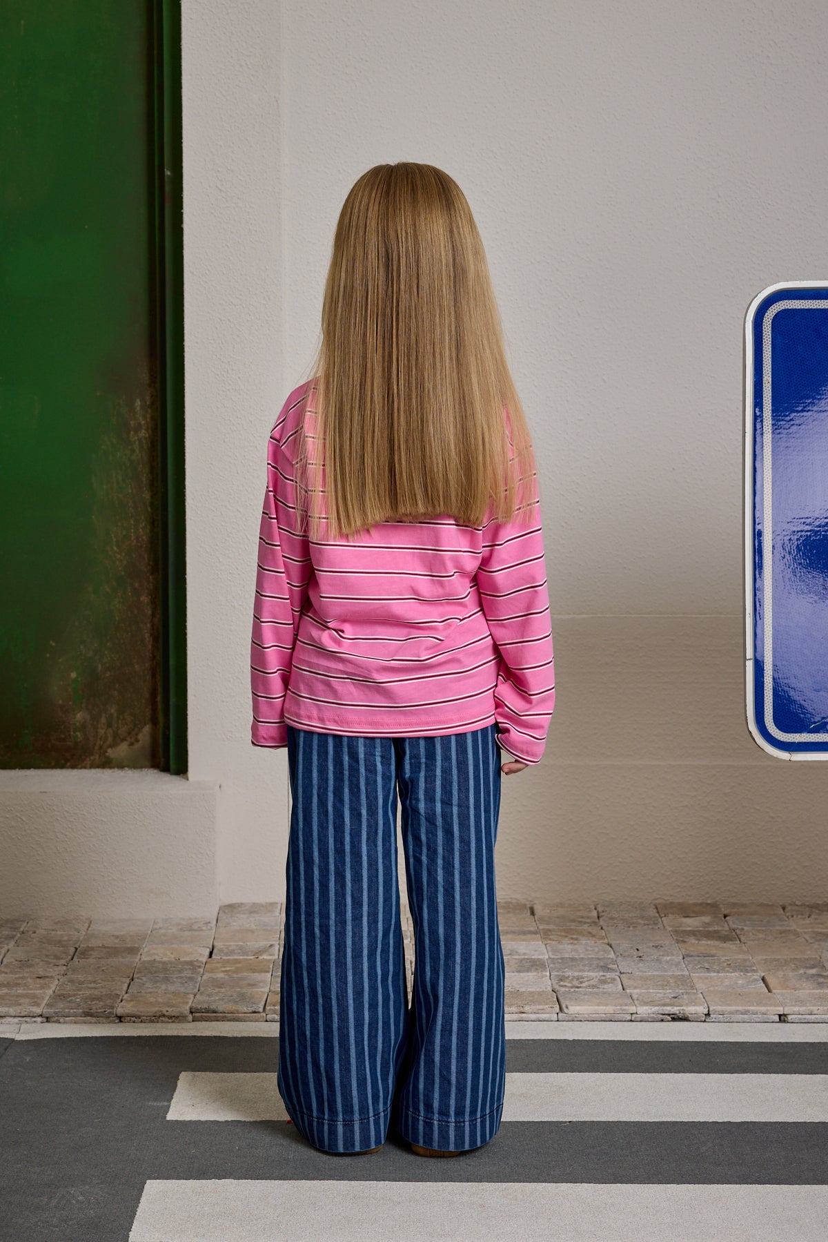 Çizgili Polo Yaka Pembe