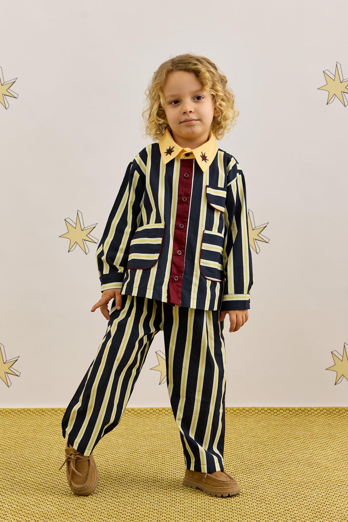 Striped Suit Navy Blue
