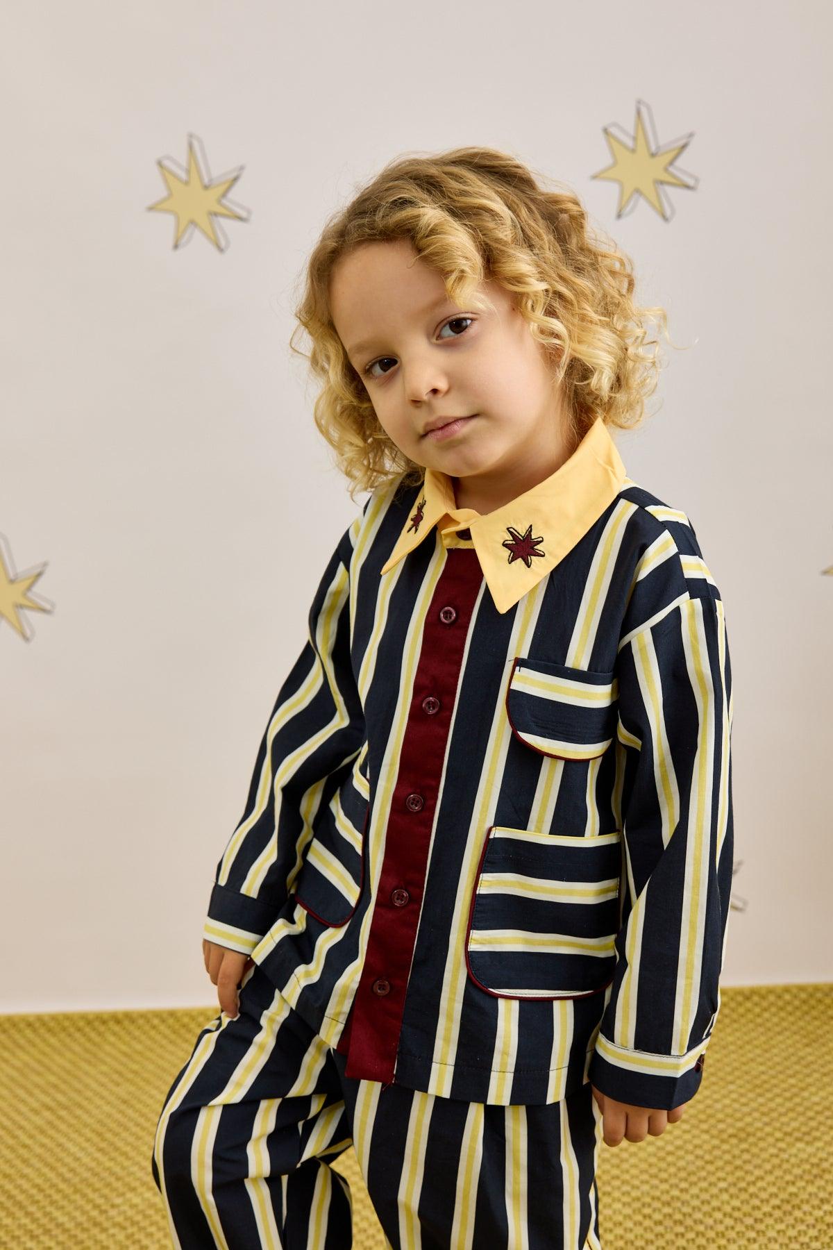 Striped Suit Navy Blue