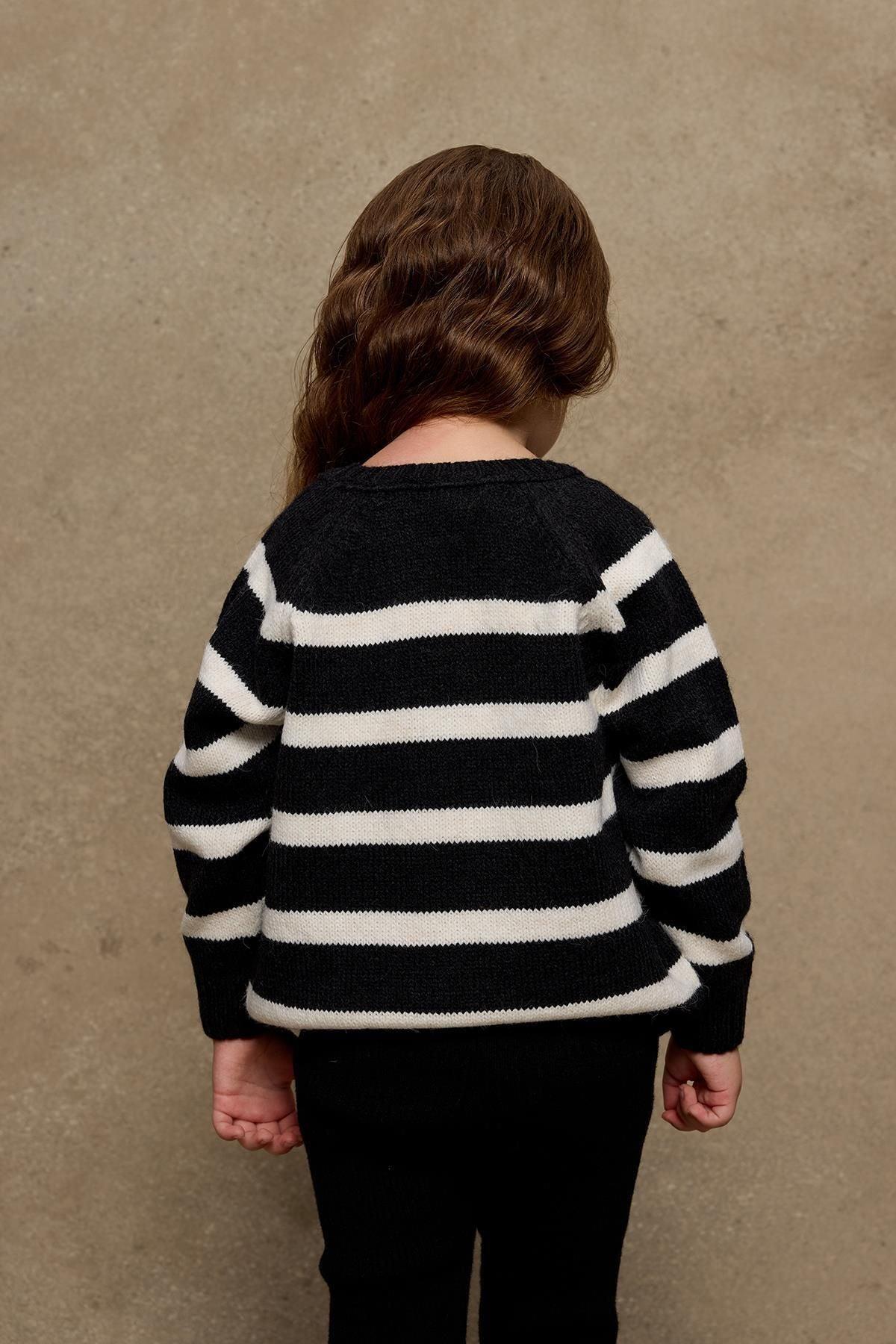Striped Knit Sweater Black