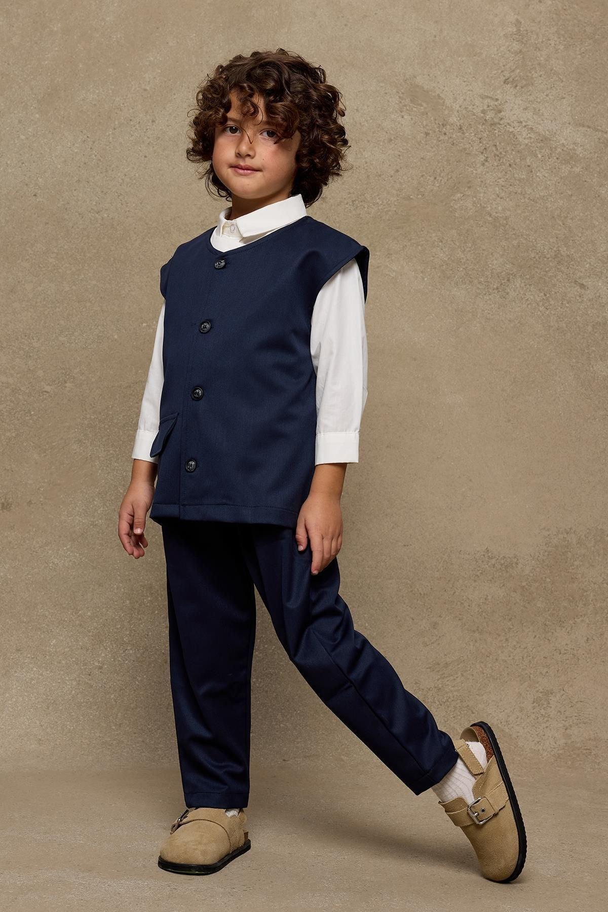 Çocuk Yelek Takım Lacivert